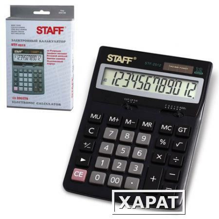 Фото Калькулятор STAFF настольный STF-2512, 12 разрядов, двойное питание, 170х125 мм