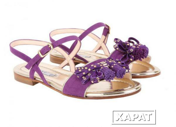 Фото ALBANO Фиолетовые замшевые сандалии от бренда Albano