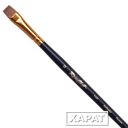 Фото Кисть художественная ROUBLOFF (Рублев) колонок, плоская, №12, длинная ручка