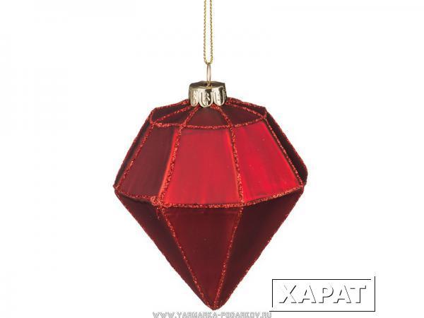 Фото Декоративное изделие шар стеклянный 8х10 см. цвет: красный