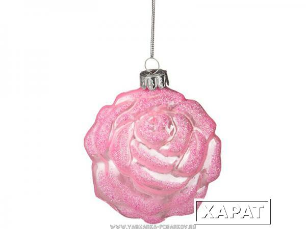Фото Декоративное изделие шар стеклянный 8х9х4 см. цвет: розовый