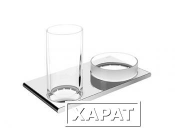 Фото Keuco Edition 400 11554 019000 Держатель со стаканом и чашей для мелочей (хром) | интернет-магазин сантехники Santehmag.ru