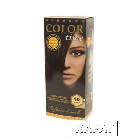 Фото Гель- краска для волос Черный Color Time Роза Импекс 100 ml