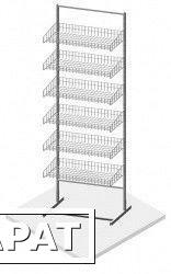 Фото СТ.У.02Стойка торговая универсальная 6 корзин 640 мм