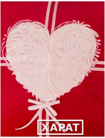 Фото Подушка декоративная 46*46 см, "love" х/б 100% с вышивкой,красная Оптпромторг Ооо (850-830-31)