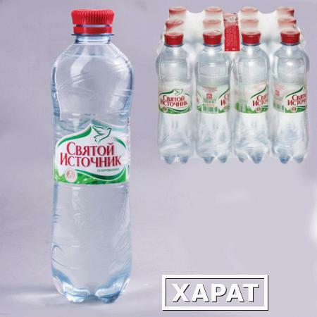 Фото Вода газированная питьевая "Святой источник", 0,5 л, пластиковая бутылка