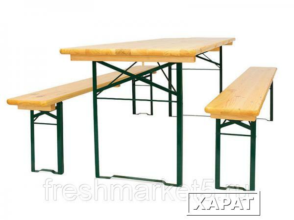 Фото Комплект складной мебели (стол 2200х500 мм. и скамья 2 шт.)