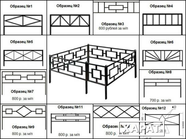 Фото Металлические ритуальные ограды