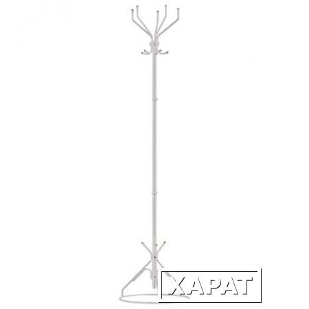 Фото Вешалка-стойка "Ажур-2", 1,77 м, основание 45 см, 5 крючков, металл, белая