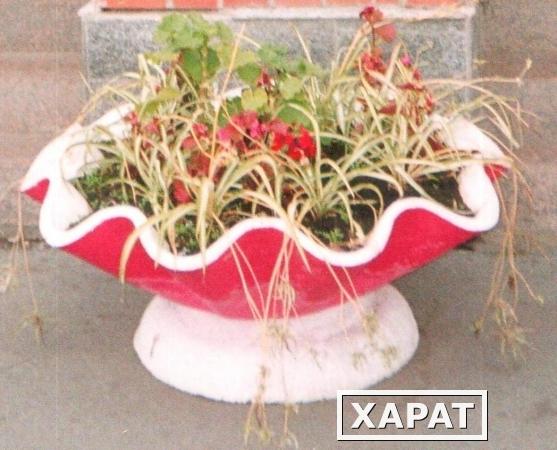 Фото Вазон бетонный средний для цветов и растений