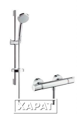 Фото Hansgrohe Croma 100 Vario/Ecostat Comfort Combi 27034000 Душевой гарнитур с термостатом (хром)