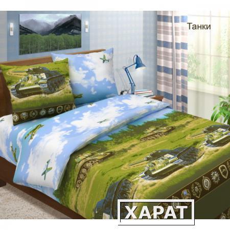 Фото КПБ 1,5 сп. из бязи Танки (ТТ 591-1)