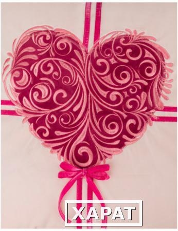 Фото Подушка декоративная 46*46 см, "love" х/б 100% с вышивкой,розовая Оптпромторг Ооо (850-830-30)