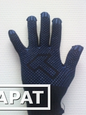 Фото Х/б перчатки "чёрные" с пвх нанесением (точка) 45гр.