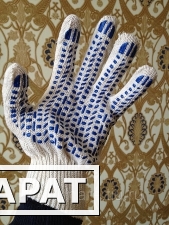 Фото Рабочие перчатки 4 нитка 10 класс вязки с ПВХ "Протектор"