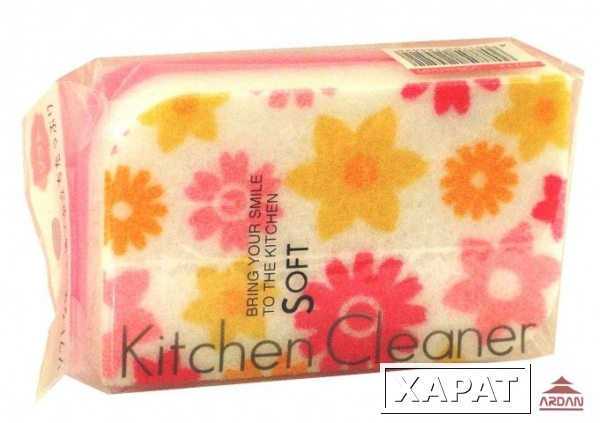 Фото 124522 KITCHEN CLEANER Губка для мытья посуды (розовая)