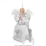 фото Декоративное украшение ангел в белом платье высота 18 см