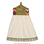 фото Полотенце-платье для рук петух-волна махра/х/б,100 проц. ,шампань/зеленый