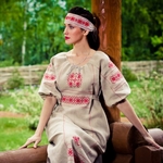 фото Платье из натурального льна «Славянка», модель 8-9