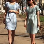фото Льняное платье с ручной вышивкой, модель 93-12