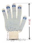 фото Рабочие перчатки ХБ ПВХ 3 нити 10 класс (Белый)