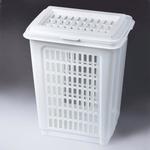 фото Корзина для мусора и белья прямоугольная, пластиковая, 50 л, 56х45х36 см, белая