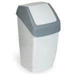фото Ведро-контейнер для мусора IDEA, 15 л, серое, 46х26х25 см, качающаяся крышка