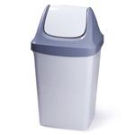 фото Ведро-контейнер для мусора IDEA, 50 л., серое, 74х40х35 см, качающаяся крышка