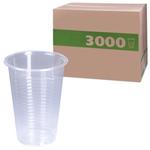 фото Одноразовые стаканы, комплект 3000 шт. (30 уп. по 100 шт.), пластиковые, 0,2 л, прозрачные, ПП, для холодного/горячего