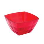 фото Миска-салатник 0,75 л IDEA "Кристал Квадро", 8х13,5х13,5 см, цвет красный, прозрачный