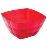 фото Миска-салатник 2 л IDEA "Кристал Квадро", 12х19х19 см, цвет красный, прозрачный