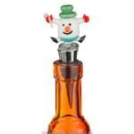 фото Декоративная насадка на бутылку снеговик 2х4х11 см,