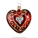 фото Ёлочное украшение сердечко ажурное высота 8 см,