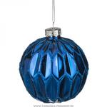 фото Декоративное изделие шар стеклянный диаметр 8 см, высота 9 см, цвет: синий