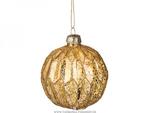 фото Декоративное изделие шар стеклянный диаметр 8 см, высота 9 см, цвет: золотой