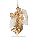фото Декоративное изделие золотой ангел с крыльями шампань 8х3 см, высота 12 см,