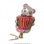 фото Ёлочное украшение мишка с гармошкой высота 8,5 см,