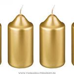 фото Набор свечей из 4 шт, 10х5 см, золотой металлик