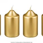 фото Набор свечей из 4 шт, 8х4 см, золотой металлик