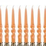 фото Набор свечей из 8 шт, альфа лакированный, оранжевый высота 23 см