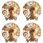 фото Набор тарелок декоративных из 4 шт, бабочка золотая диаметр 15 см,