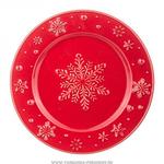 фото Тарелка десертная снежинки красная диаметр 22 см. без упаковки