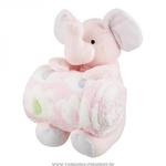 фото Плед с игрушкой розовый слоник 100х75 см, , игрушка высота 25 см,