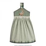 фото Полотенце-платье для рук петушок-пастэль махра/лён,100 проц, х/б,фисташка