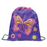 фото Сумка для обуви ПИФАГОР для учениц начальной школы, фиолетовая/розовая, бабочка, 33х42 см