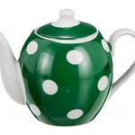 фото Заварочный чайник "белый горох на зеленом" 550.мл. Porcelain Manufacturing (779-046)