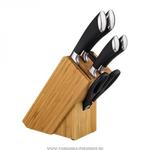 фото Набор ножей 6 пр.нжс на деревянной подставке с ножеточкой и ножницами