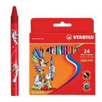 фото Восковые мелки STABILO "Yippy", 24 цвета, яркие цвета, картонная упаковка c европодвесом