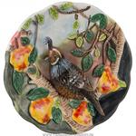 фото Тарелка декоративная птица в саду диаметр 12 см,