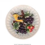 фото Тарелка настенная декоративная синица и виноград диаметр 20 см,